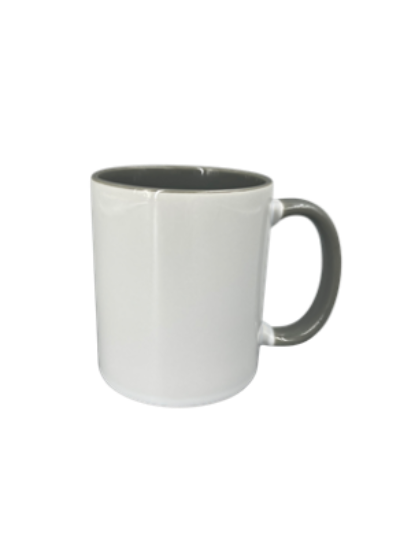 11 oz. Ceramic Mug - Inner/Handle - Gray - Orca