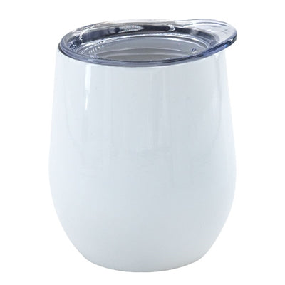 12 oz. Orca Stainless Steel Wine Tumbler - White