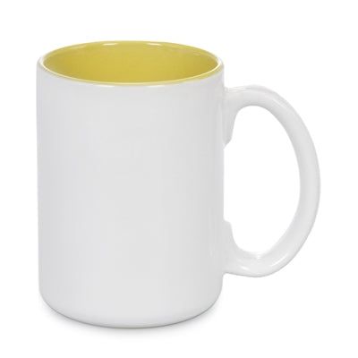 15 oz Two Tone Colored Mug - Yellow - Orca