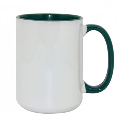 15 oz. Ceramic Mug Inner/Handle - Green - Orca