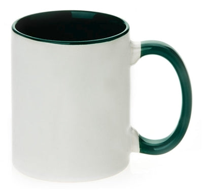 11 oz. Ceramic Mug - Inner/Handle - Green - Orca