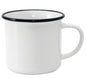 12 oz. White Enamel Camper Mug with Black Rim