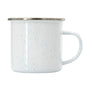 12 oz. White Speckled Enamel Camper Mug with Silver Rim