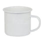 12 oz. White Enamel Camper Mug with White Rim