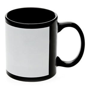 11 oz. Black Orca Mug with White Patch