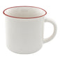 13 oz. Bone China Ceramic Mug -Red Rim