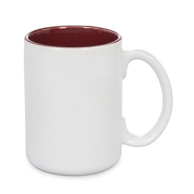 15 oz Two Tone Colored Mug - Maroon - Orca