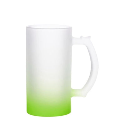 16 oz Glass Beer Stein - Frosted - Gradient Green - ORCA