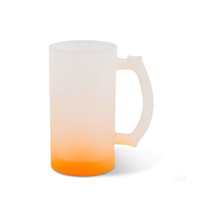 16 oz Glass Beer Stein - Frosted - Gradient Orange - ORCA