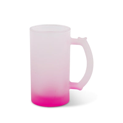 16 oz Glass Beer Stein - Frosted - Gradient Pink - ORCA