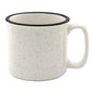 18 oz Bone China Ceramic Mug - Speckled with Black Rim