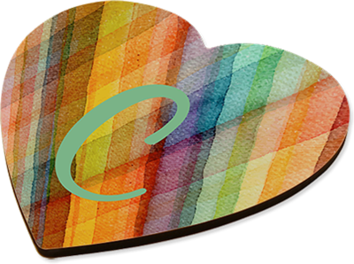 Unisub Coaster- Heart with Cork Back - 4" x 3.85" - 0.125"Thickness