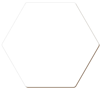 Unisub Coaster - HDF Hexagon with Cork Back 3.97"x3.46"