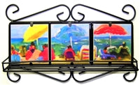 Wrought Iron Tile Frame w/Shelf