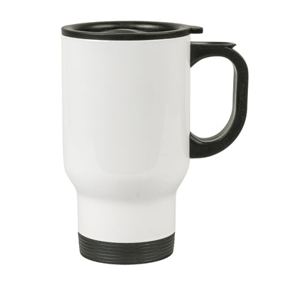 14 oz. Stainless Steel Travel Mug - Orca - White