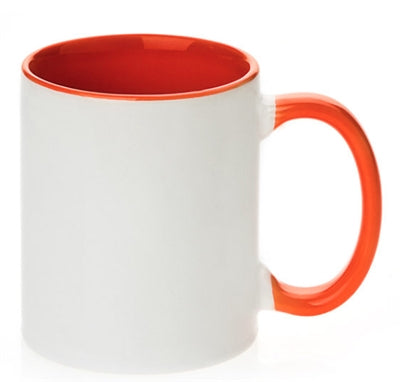 11 oz. Ceramic Mug - Inner/Handle - Orange - Orca