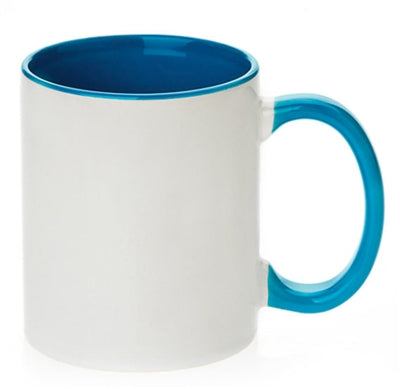 11 oz. Ceramic Mug - Inner/Handle - Light Blue - Orca
