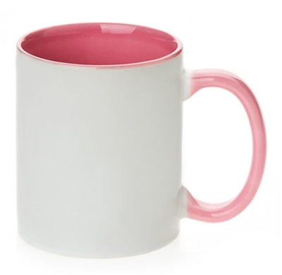 11 oz. Ceramic Mug - Inner/Handle - Pink - Orca