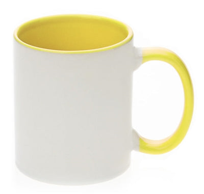 11 oz. Ceramic Mug - Inner/Handle - Yellow - Orca
